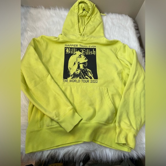 Billie Eilish World Tour 2022 Yellow Hoodie - Picture 2 of 14